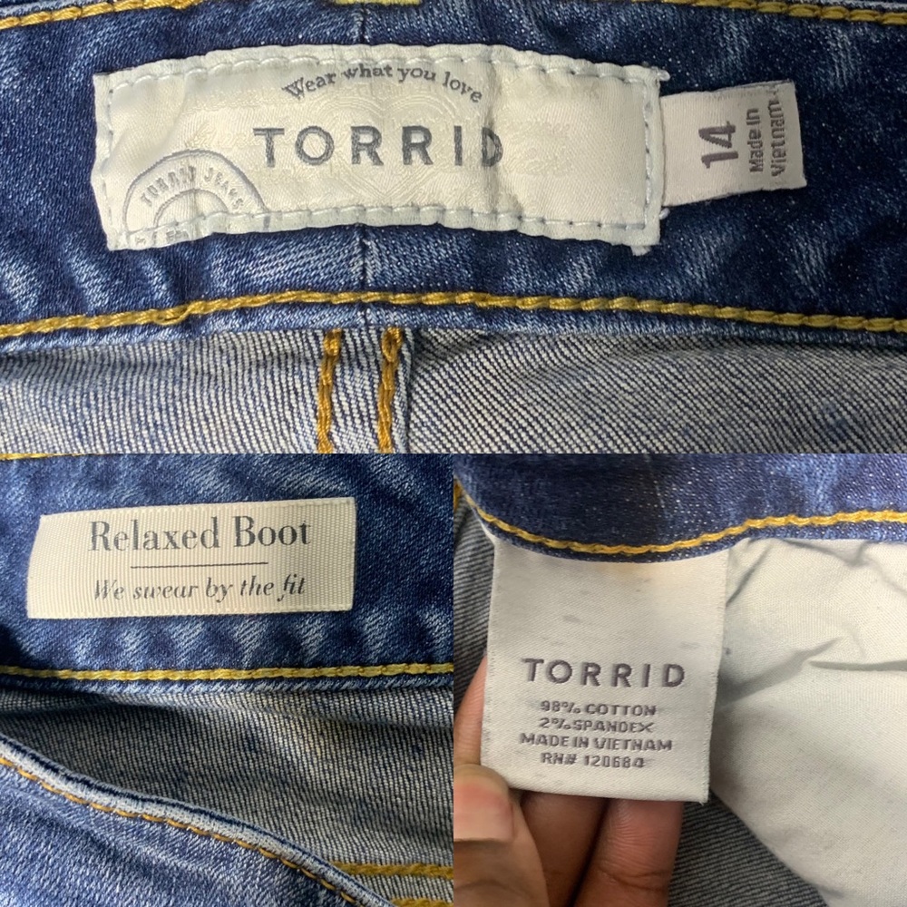 Torrid Distressed Relaxed Boot Cut Jeans Size 14 - Picture 6 of 6